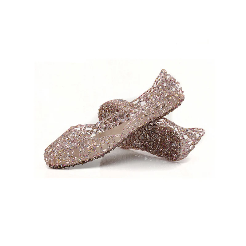 Новинка Летние женские шлепанцы из стекла Открытые сандалии на плоской подошве с