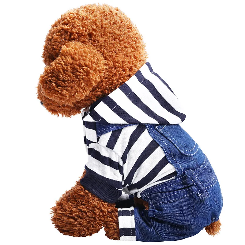 2018 New Arrival Pet Dog Clothes Spring and Autumn Clothing Striped Hooded Trouser For Small Coats Jackets for chihuahua | Дом и сад