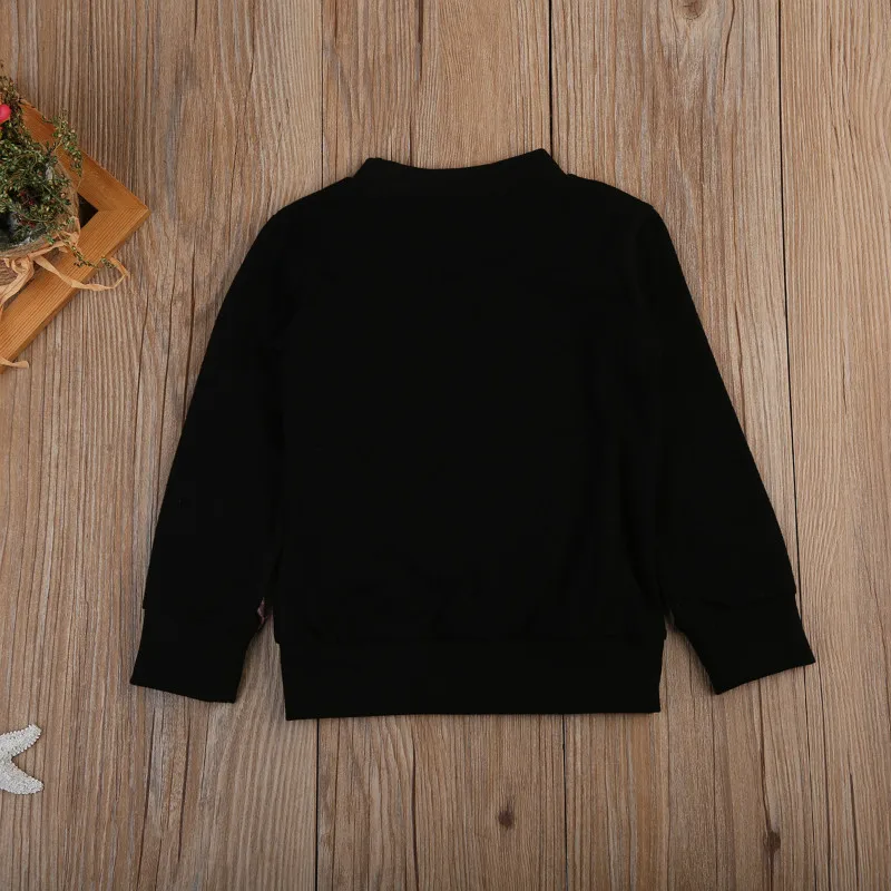 Одежда для маленьких девочек Pudcoco 2017 Осенняя новая хлопковая черная футболка с