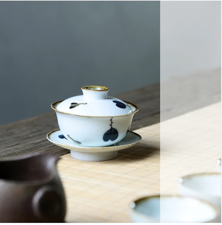 Китайская чайная супница набор Gaiwan керамическая чайная посуда наборы ручная роспись костяной фарфор синий и белый фарфор Чайный набор кунг-фу чаша