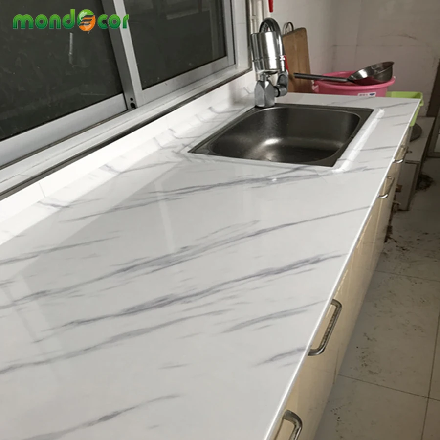 Толстые водонепроницаемые ПВХ мраморные обои рулон для кухни столешница мебели
