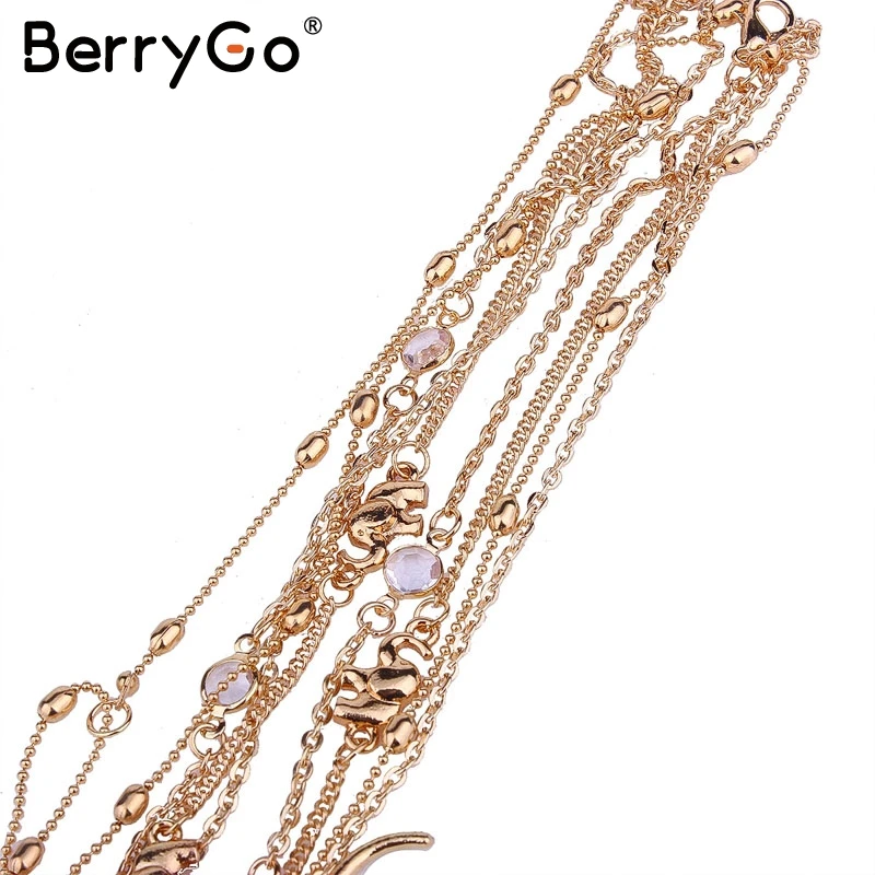 BerryGo многослойная Луна эффектные модные стили уличная золото Длинный Шик Женская