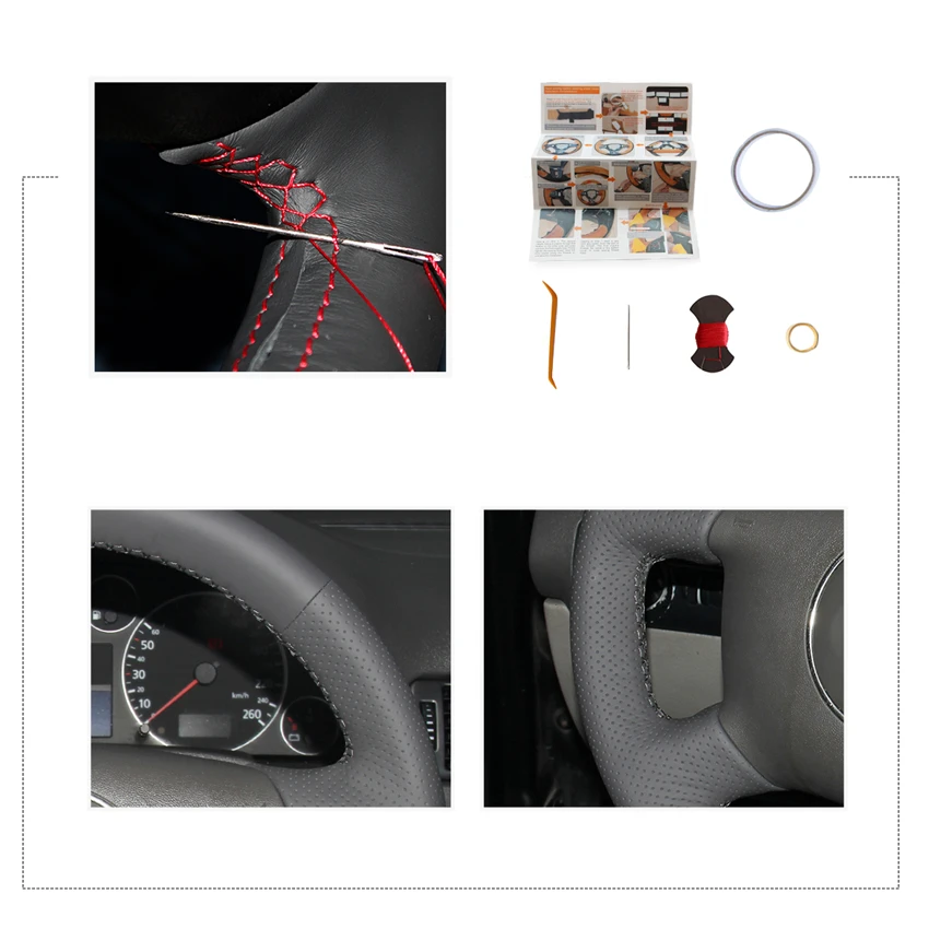 Темно-серые Искусственные кожаные фотообои для Audi A2 (8Z) A3 (8L) Sprotback A4 (B5 B6) Avant A6 (C5) A8