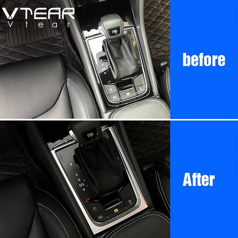 Vtear для Skoda Kodiaq шкода кодиак аксессуары Шестерня рамка Крышка хромированная центральная консоль панель круг аксессуары переключения передач воротник декоративный 19
