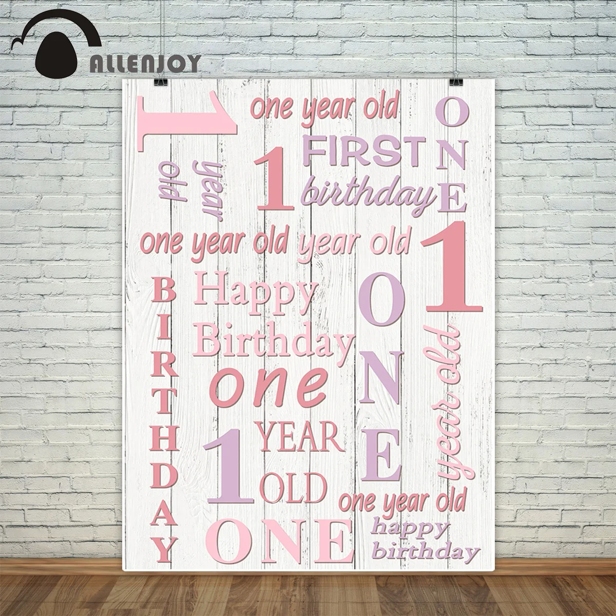 Студийный фон Allenjoy для детской фотосъемки первый день рождения розовый