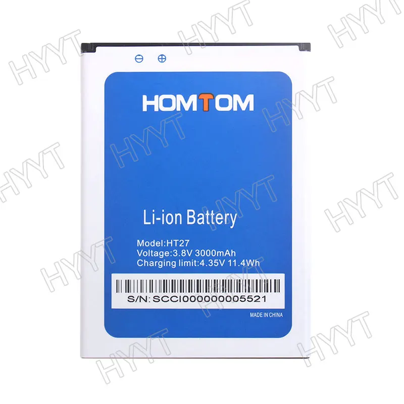 100% Оригинальный аккумулятор для смартфона Homtom HT27 3000 мАч Новый Сменный аксессуар