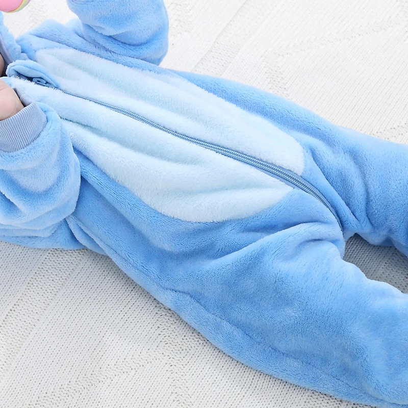 0-1-2 лет фланелевый детский комбинезон весна-осень утка панда для младенцев