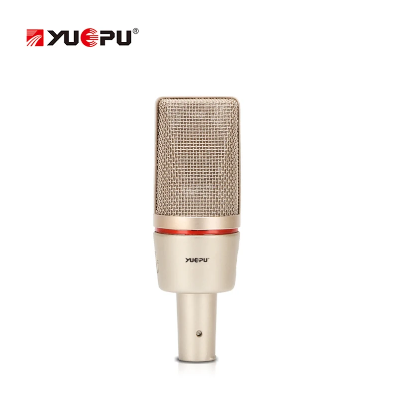 Golden YUEPU C7000 Studio 48V Phantom power конденсаторный микрофон вокальный инструментальный запись звука аудио компьютер видео Интернет Live - Цвет: Golden