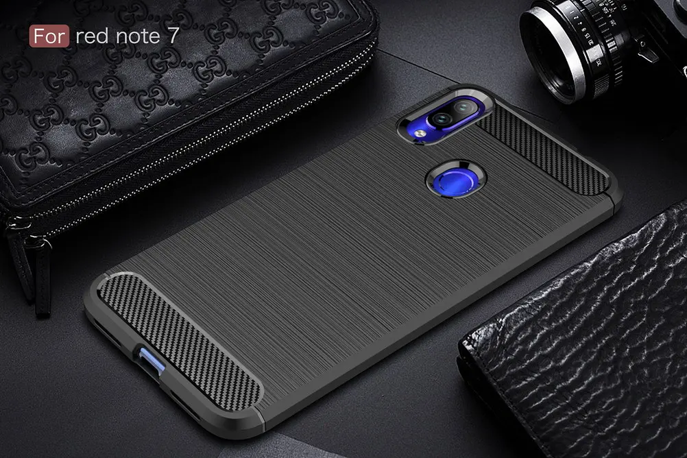 Роскошный чехол для телефона Xiaomi Redmi Note 7 смартфона мягкий силиконовый карбоновый