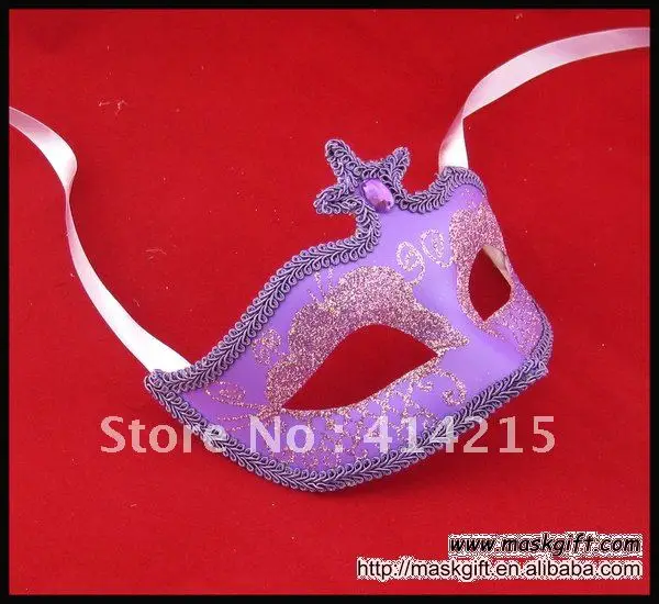 Бесплатная доставка 2016 популярная 6 5 дюймовая фиолетовая Венецианская маска с