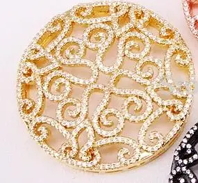 gold color 4 шт. ZYZ325-9556 CZ Pave разъем, круглый круг Шарм Разъем Кулон, цепочки и ожерелья Diy решений выводы - Цвет: gold color