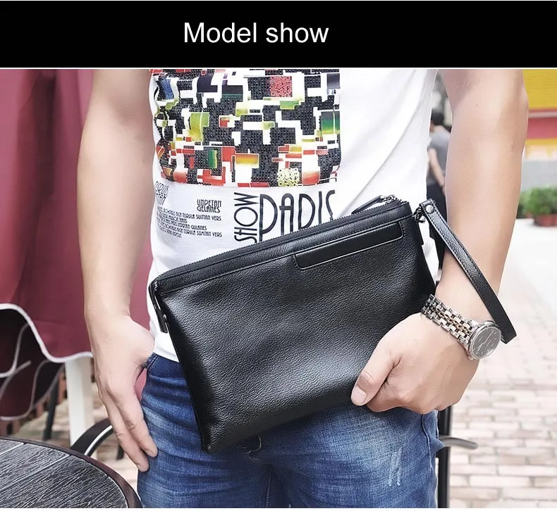 LUENSRO мужские кошельки из натуральной кожи, клатчи на день, сумки, сумочка из воловьей кожи, модный органайзер, кошелек на молнии, большая емкость