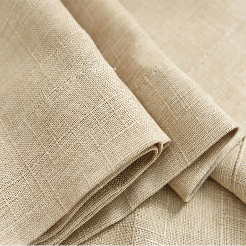 

Lnterior Modern Solid Color Imitation Curtains Living Room Custom windows Blackout Curtains linen curtain 092