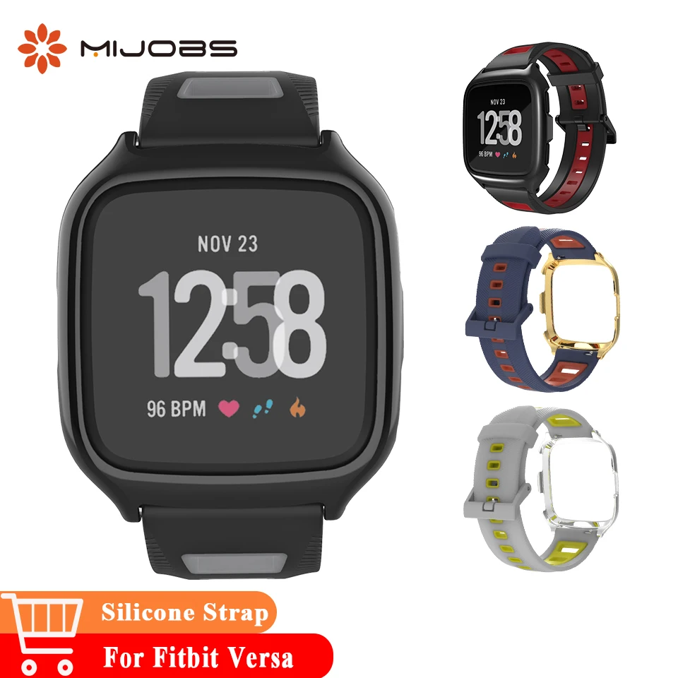 Mijobs силиконовый ремешок чехол для Fitbit Versa Lite браслет умные часы для Fitbit Versa чехол с браслетом аксессуары ремешок на запястье