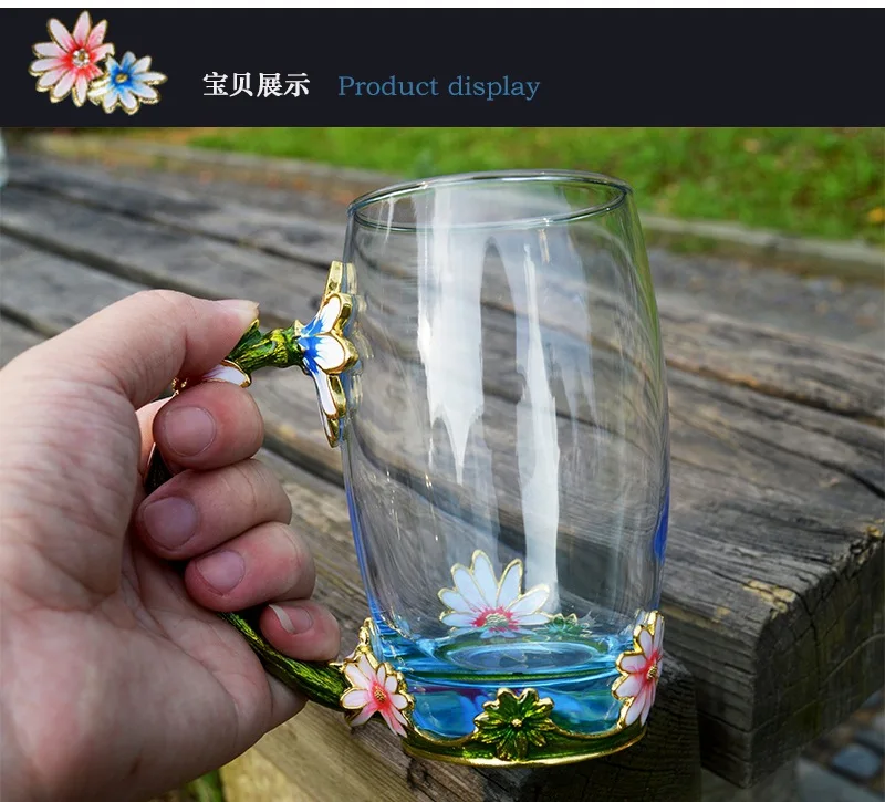 Кружка для воды из эмалированного хрустального стекла 2 размера | Дом и сад