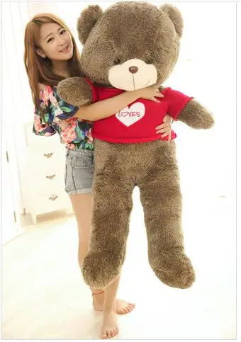 

stuffed toy large 140cm red sweater loves teddy bear plush toy soft hug bear doll throw pillow birthday gift Xmas gift d2013