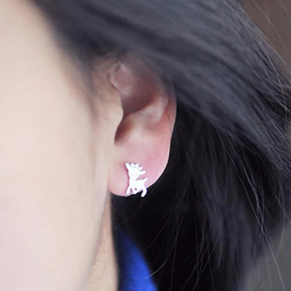 Новые милые женские серьги-гвоздики Animall с рисунком оленя в виде короны для