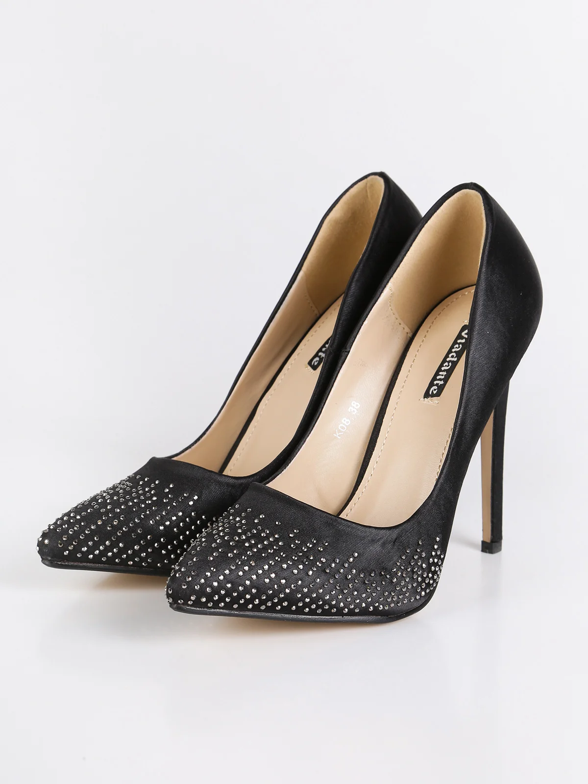 Декольте из атласа со стразами|Женские туфли| |