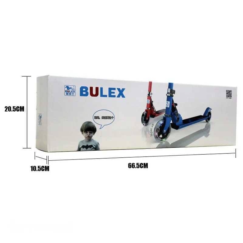 Детский мини скутер Bulex самокат с 2 мигающими полиуретановыми колесами 3 файла