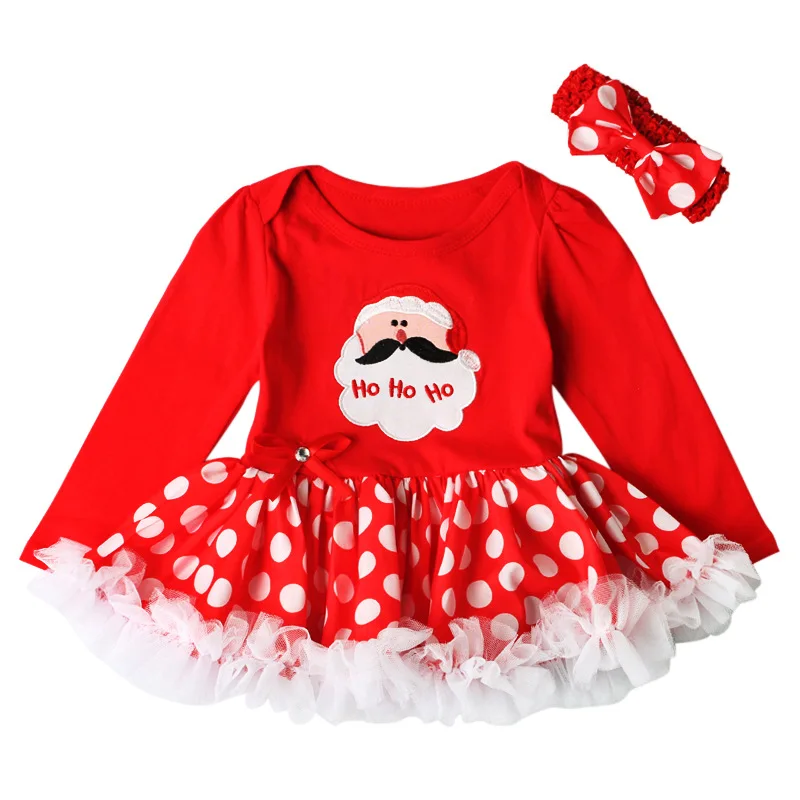 

Spring and autumn red Santa Claus lace Peng Peng dress two pieces of children's skirt