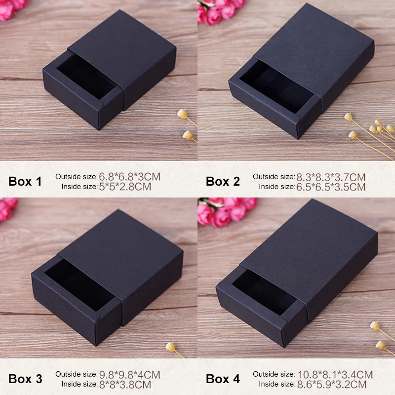 Черный ящик бумажная коробка свадебный подарок для конфет и чая печенье Снэк