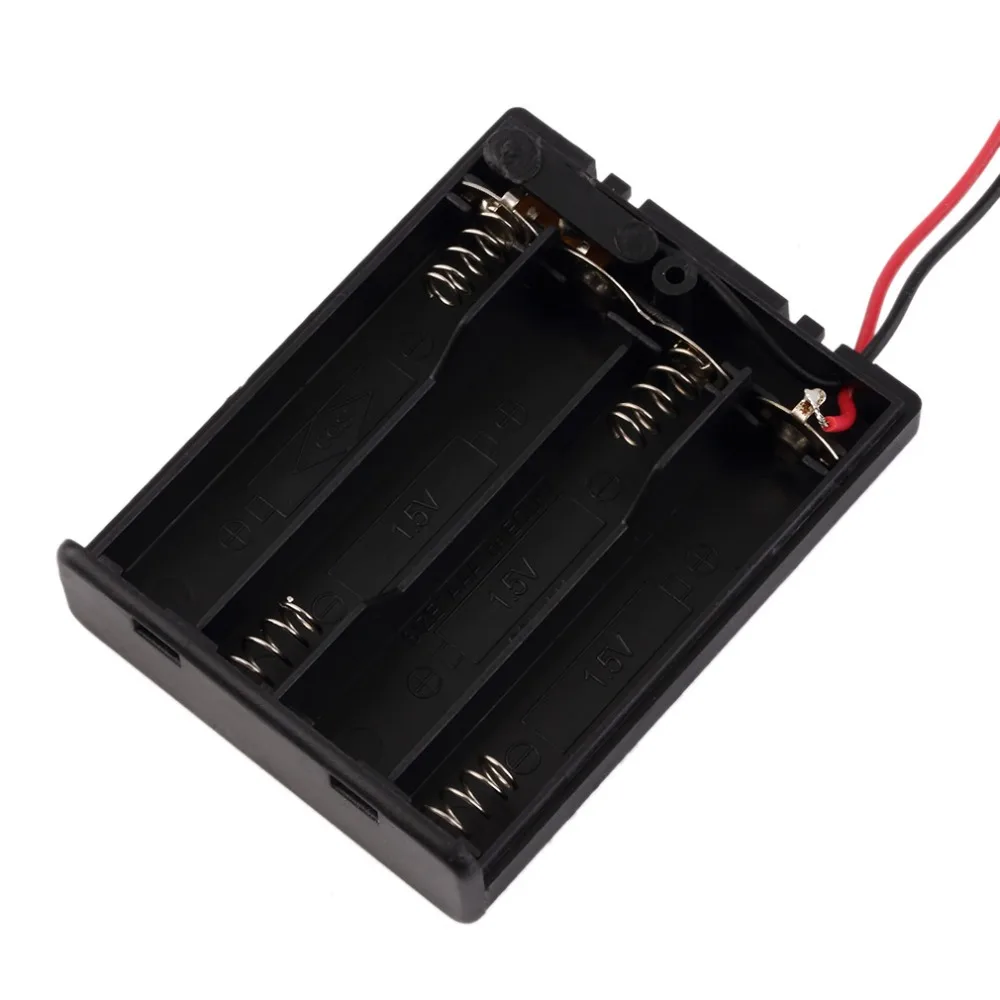 Новые пластиковые 4 * AAA батареи Srorage Box Holder шт. чехол с крышкой и