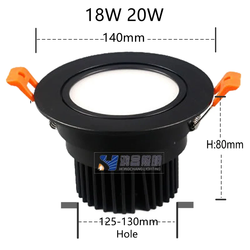 18 Вт 20 затемняемые встраиваемые светодиодные потолочные светильники AC90V 260V