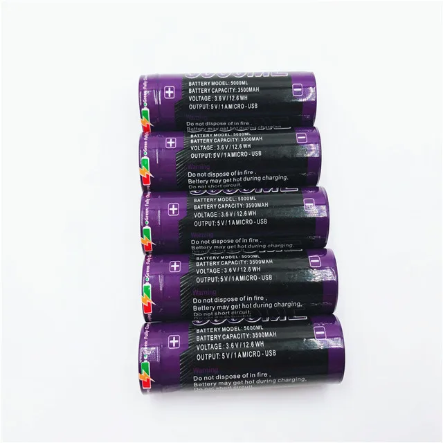 

usb rechargeable battery 18650 3500mah with Micro USB battery for Flashlight battery