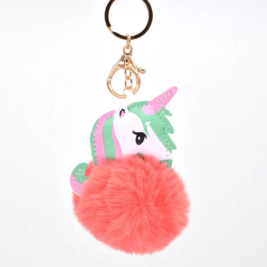 Kawaii Единорог Мягкие игрушки брелок Unicornio ключ кулон Забавные животные Дети
