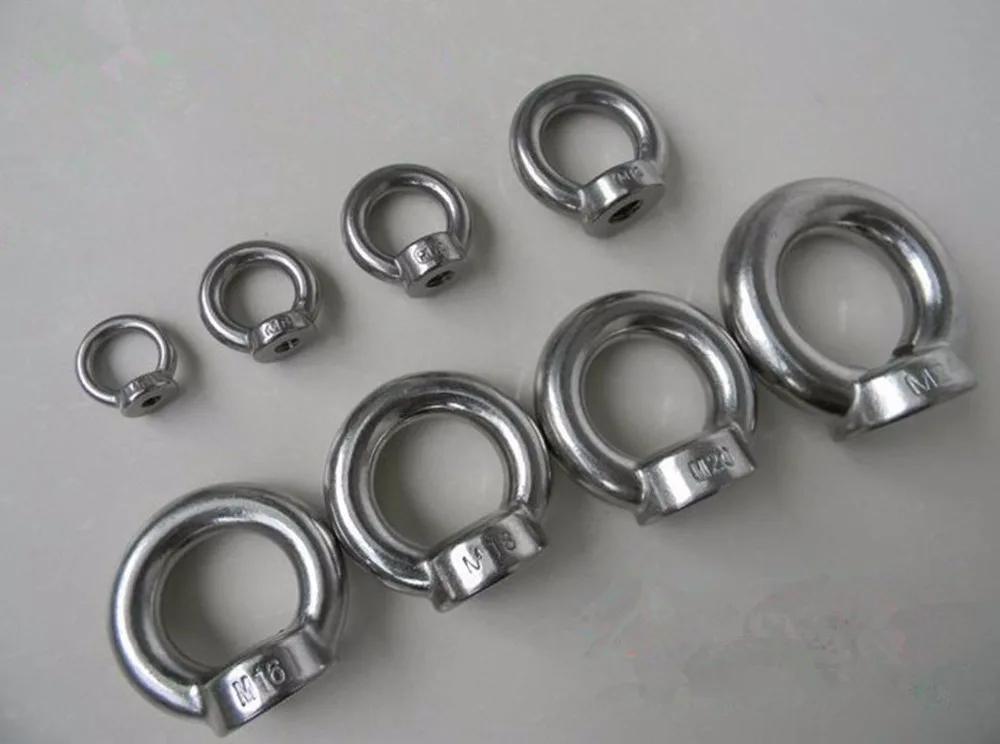10pcs M3 M4 M5 M6 M8 M10 Eye Nut Stainless Steel Marine Lifting Eyenut Ring Loop Hole for Cable Rope | Обустройство дома