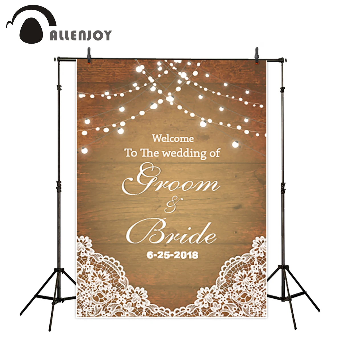 Фотофон Allenjoy Свадебная деревянная доска боке Блестящий жениха невесты