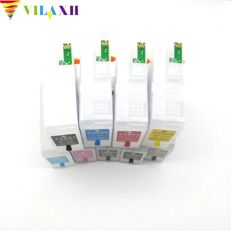 Vilaxh pro 3800 9 шт. видов цветов T5801 T5809 пустой многоразовый картридж для принтера epson