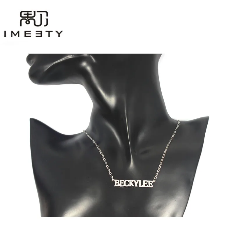 Ожерелье IMEETY с надписью мое имя индивидуальное ожерелье табличкой названием