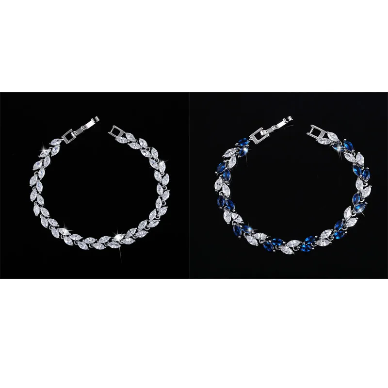 Новый Модный женский Горячая для женщины и синий браслет Jewelry AAA циркон Простой С