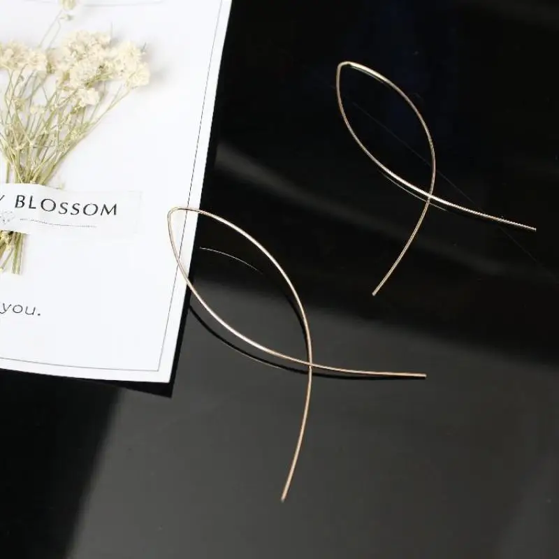 Новые серьги подвески в виде рыбки Простые Модные с металлическим дизайном|brinco