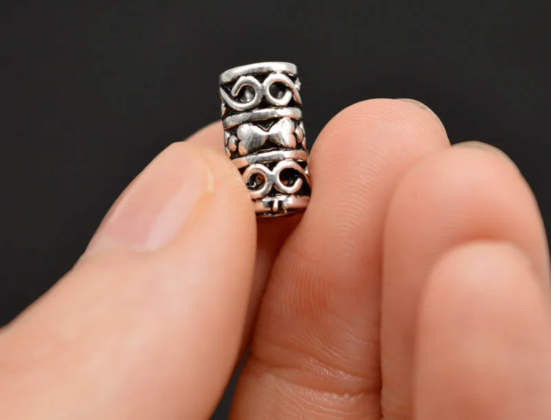 1 шт. античные серебряные бусины викинга с узором в виде сердца для браслетов