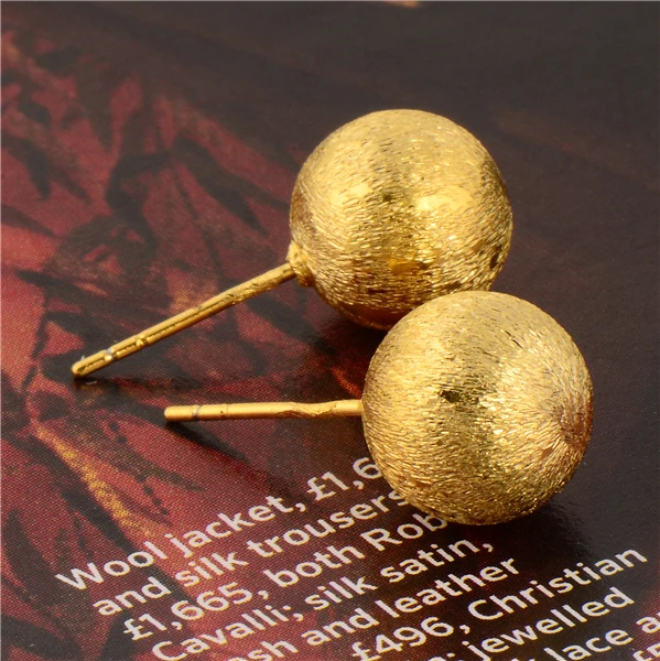 Gussiarro нежные желтое золото-цвет женский золотой шар серьги гвоздики для женщин