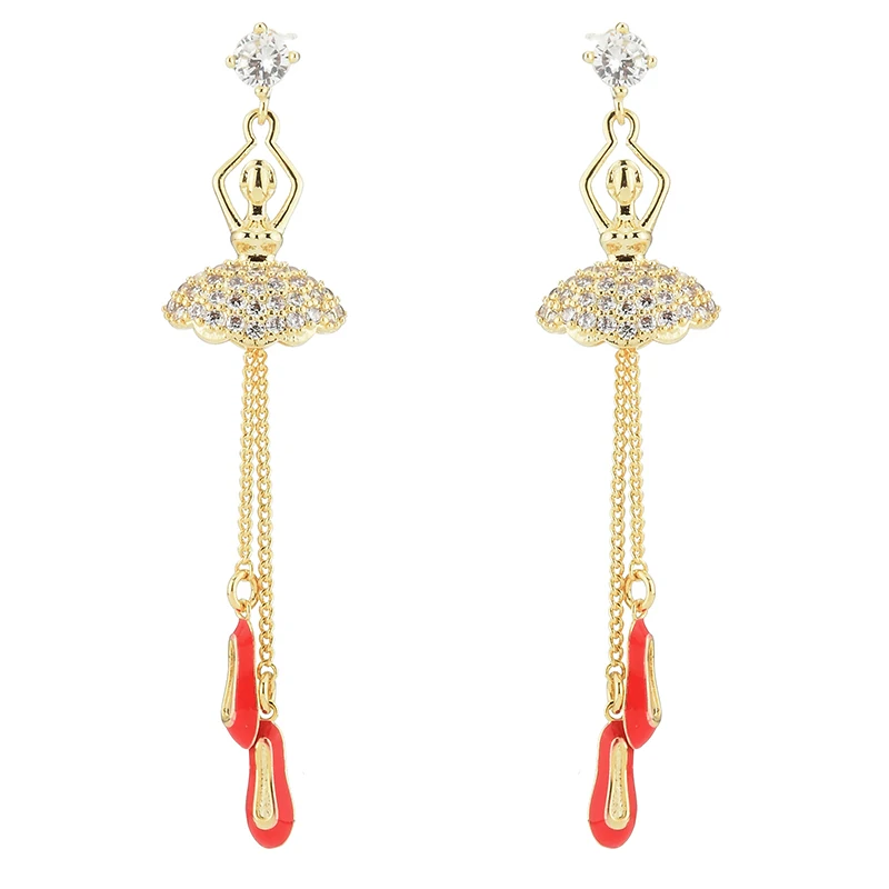 Модные длинные блестящие циркониевые висячие серьги с кисточками новый дизайн