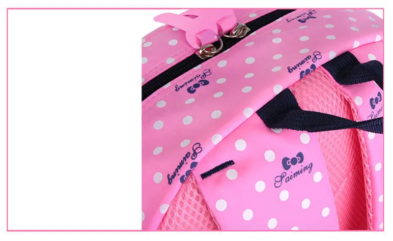 Модные школьные ранцы в горошек 3 шт./компл. рюкзак Сверхлегкий школьный ранец