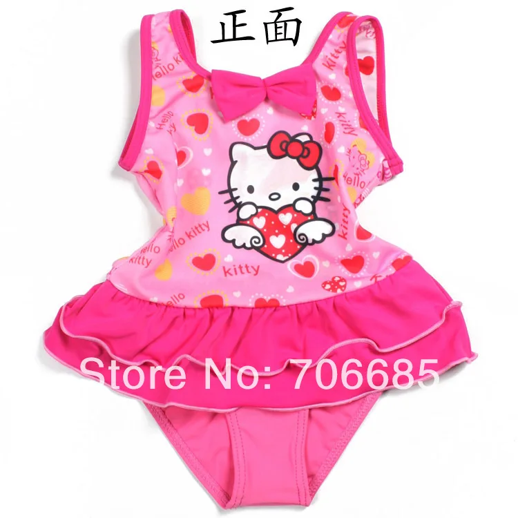 Hotsale muti-colour fashion kids swimwear hello kitty swimming suit bikini 0-12years children wholesale and retail Free shipping |