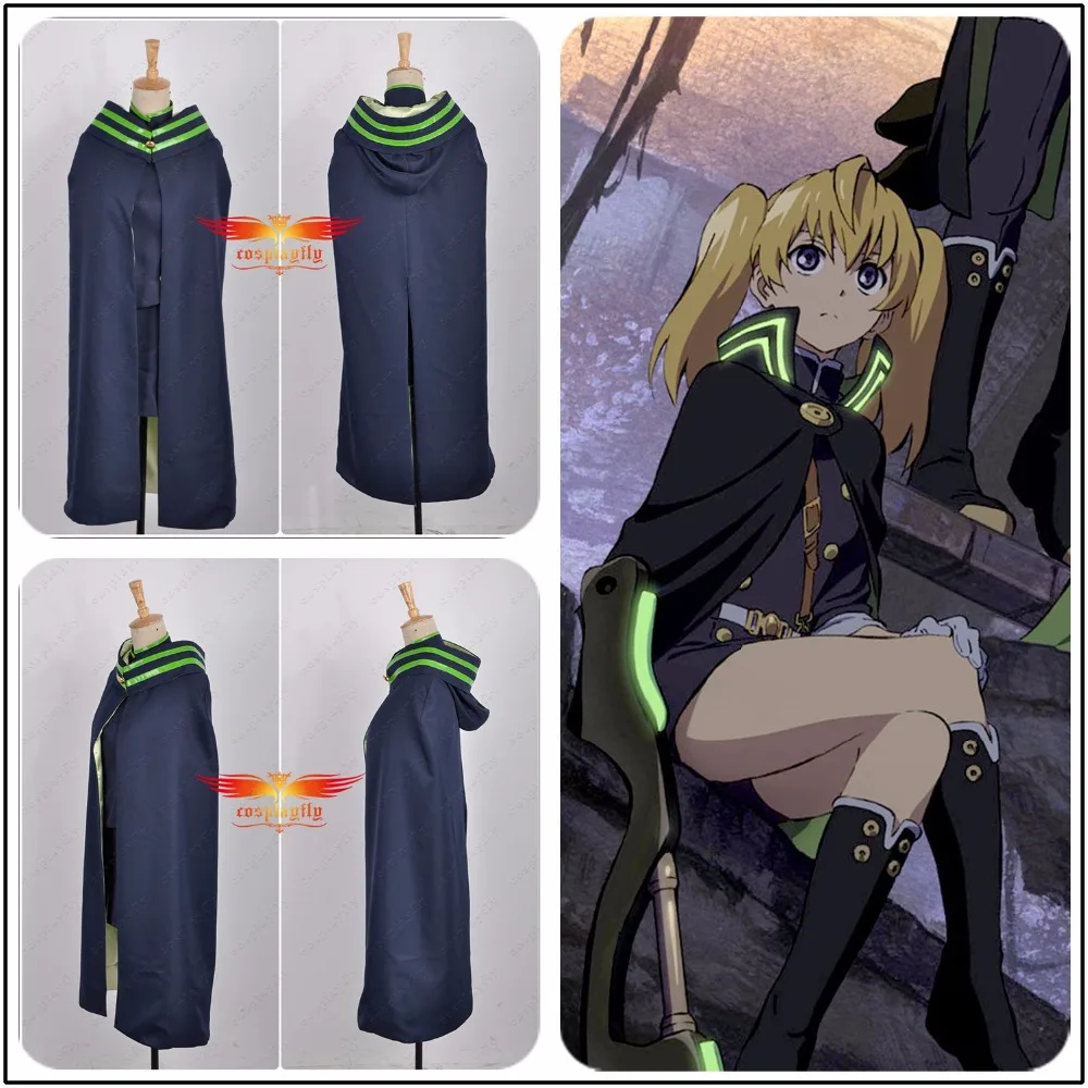 Модная накидка, плащ, только Серафим конца, Shinoa Hiragi Mitsuba Sangu Yuichiro Hyakuya, униформа на Хэллоуин для косплея, костюм