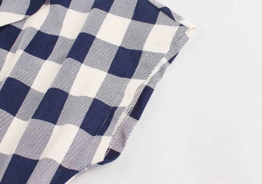 Повседневные женские Короткие рукава летучая мышь плед свободное платье рубашка