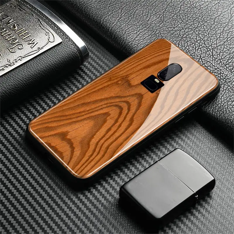 Wood 4 One Plus чехол для телефона с текстурой древесины one plus 7t нефритовый узор глянцевый чехол из закаленного стекла для телефона оболочка для OnePlus 6 6T 7 7t 7Pro - Цвет: Wood 4