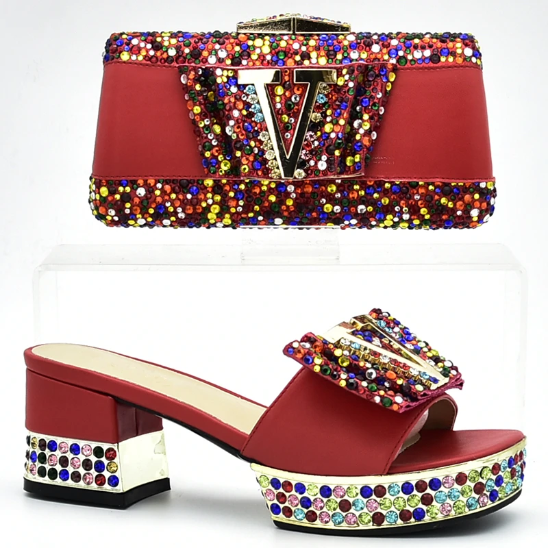 Высококачественный Свадебный комплект из обуви и сумки в африканском стиле