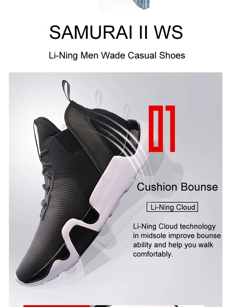 Распродажа) Li-Ning/Мужская обувь SAMURAI II WS Wade, Культовая обувь на подушке, LI-NING, облачная подкладка, спортивная обувь, кроссовки AGWN027 XYP719