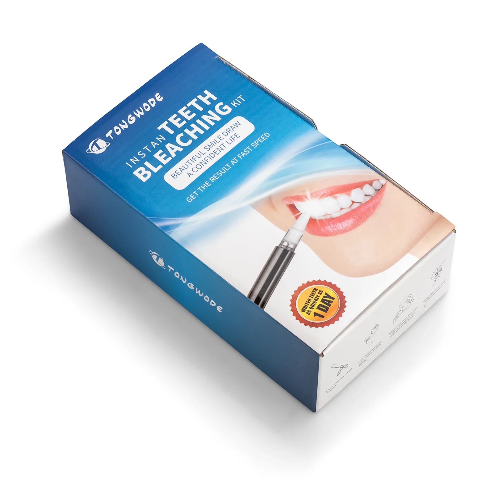 

Instant Teeth Bleaching Unit 1 Teeth Whitening LED Blue Light 3 Teeth Whitening Gel Pen with Luxury Color Box As a Birthday Gift