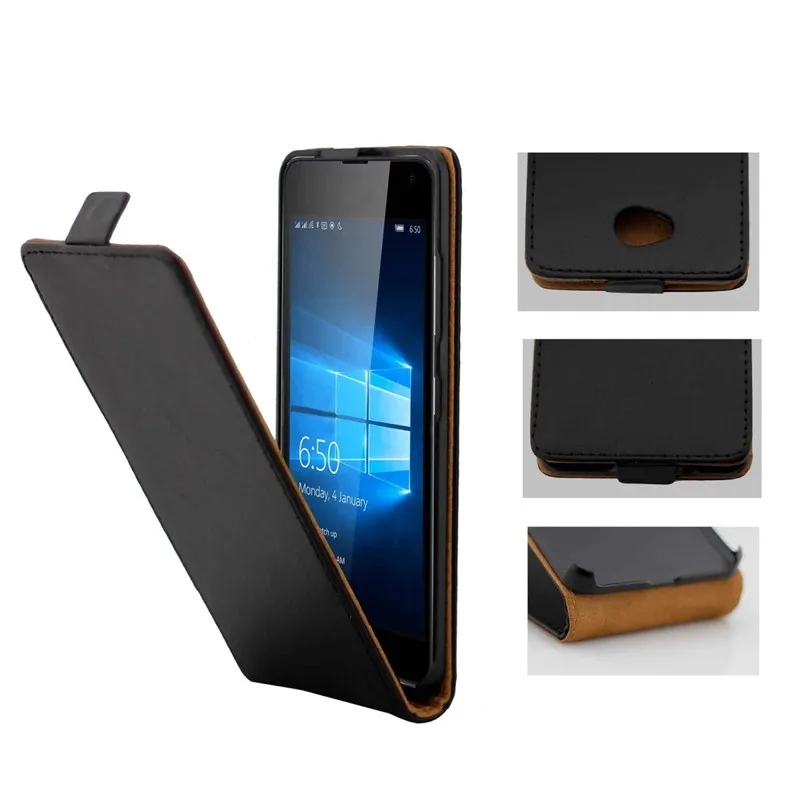 Вертикальный флип-чехол из искусственной кожи чехлы Обложка для Microsoft Nokia Lumia 650