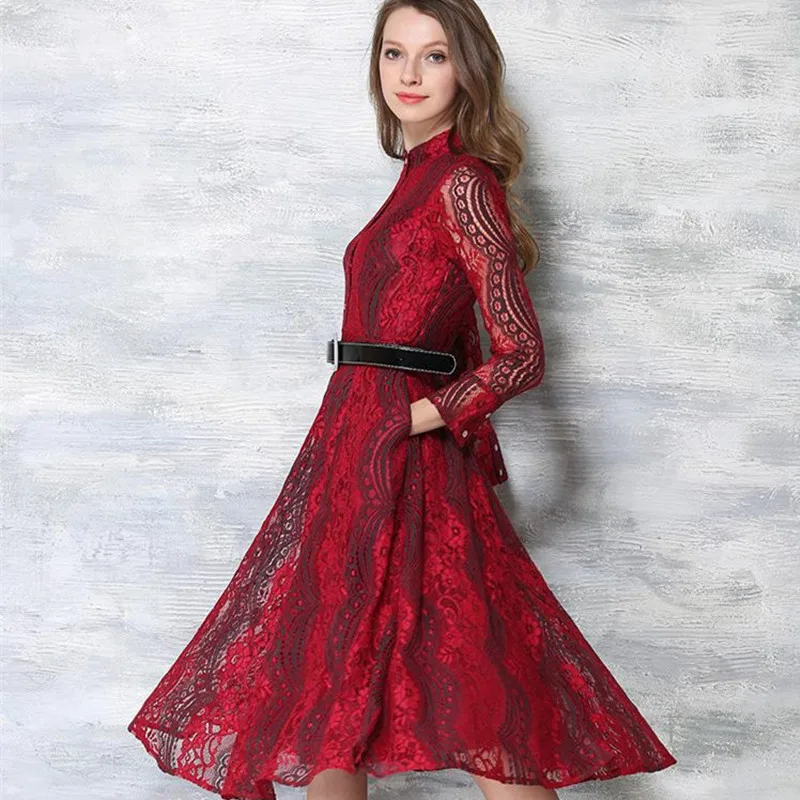 2017 choiceshine женская dress бренд летние платья свободные середины икры женщины полые
