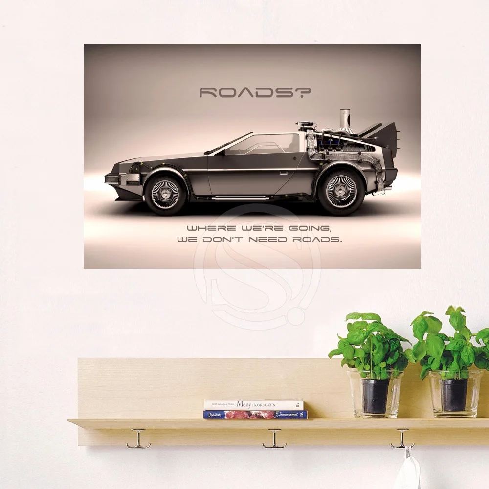 #40 Новое поступление будущее DeLorean автомобиль ткань печать DIY плакат 704 #40|silk
