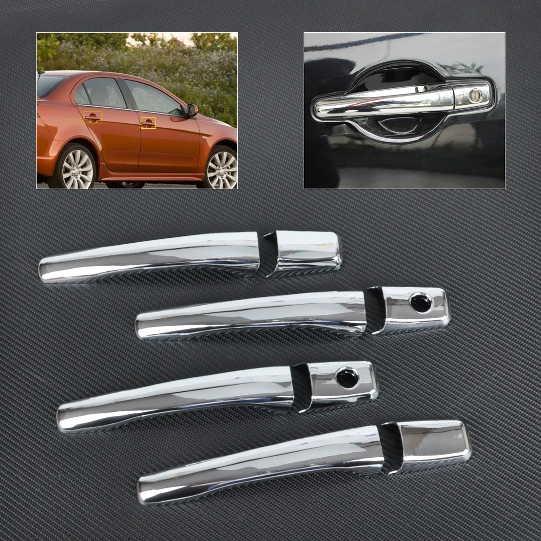 Новинка хромированная крышка ручки двери beler с умным ключом для Mitsubishi Lancer Mirage